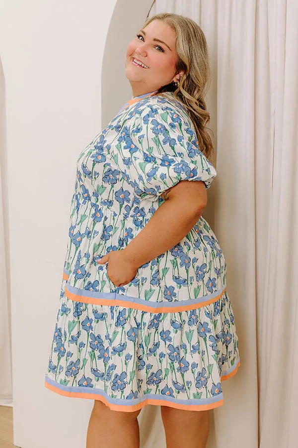 Fresh Horizon Floral Mini Dress in Airy Blue Curves sold by Impressions product image thumbnail 3