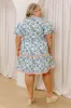 Fresh Horizon Floral Mini Dress in Airy Blue Curves sold by Impressions