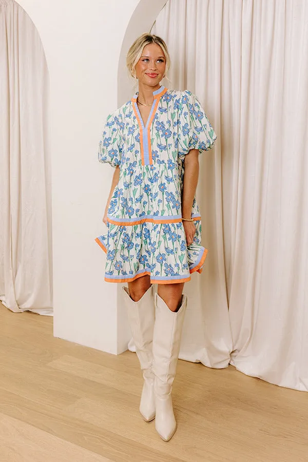 Fresh Horizon Floral Mini Dress in Airy Blue sold by Impressions