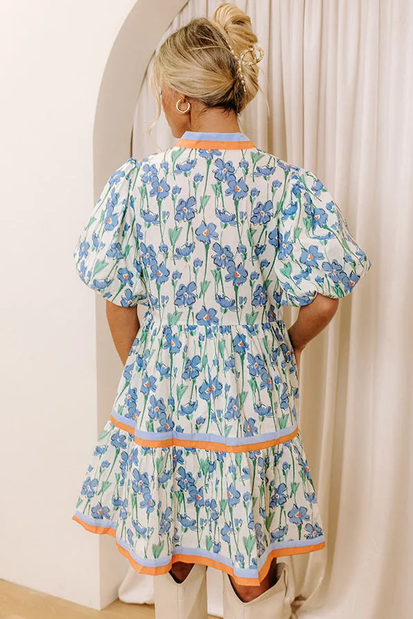 Fresh Horizon Floral Mini Dress in Airy Blue sold by Impressions product image thumbnail 4