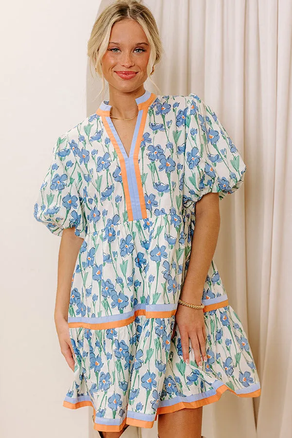 Fresh Horizon Floral Mini Dress in Airy Blue sold by Impressions product image thumbnail 2