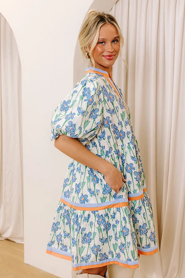 Fresh Horizon Floral Mini Dress in Airy Blue sold by Impressions product image thumbnail 3