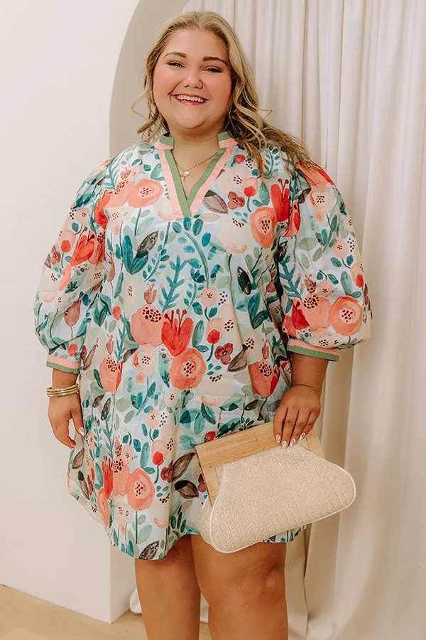 Life In Full Bloom Mini Dress in Limpet Shell Curves sold by Impressions