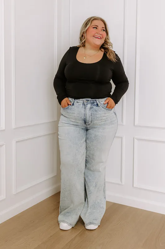 JUDY BLUE Vera High Waist Wide Leg Acid Wash Jean Curves sold by Impressions
