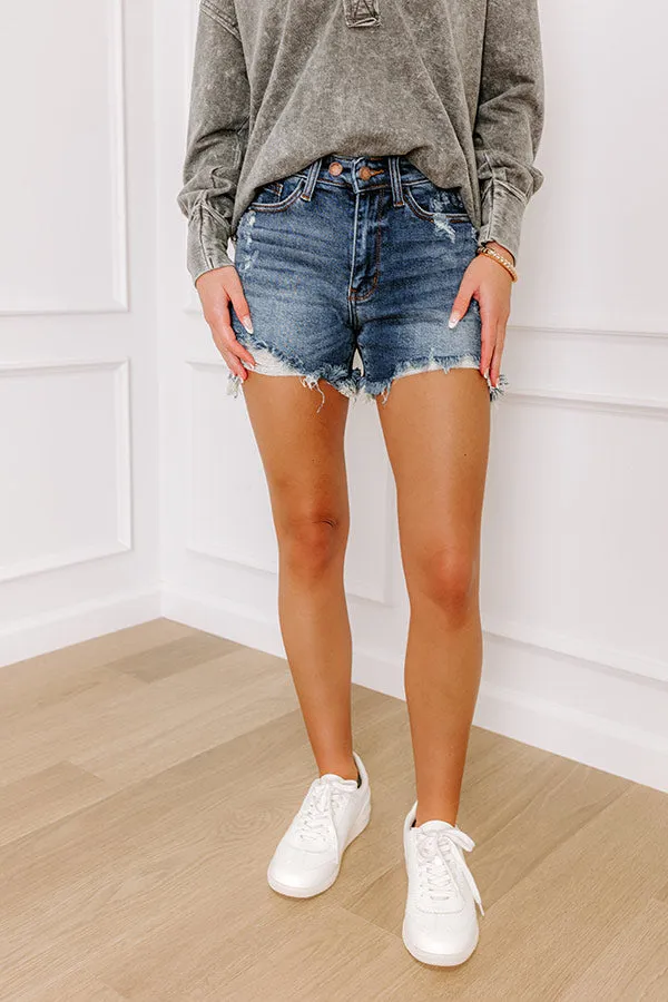 JUDY BLUE Oakley Midrise Distressed Shorts sold by Impressions