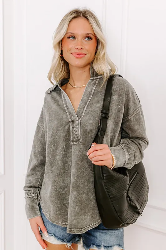 Timeless Classic Mineral Wash Tee in Charcoal sold by Impressions