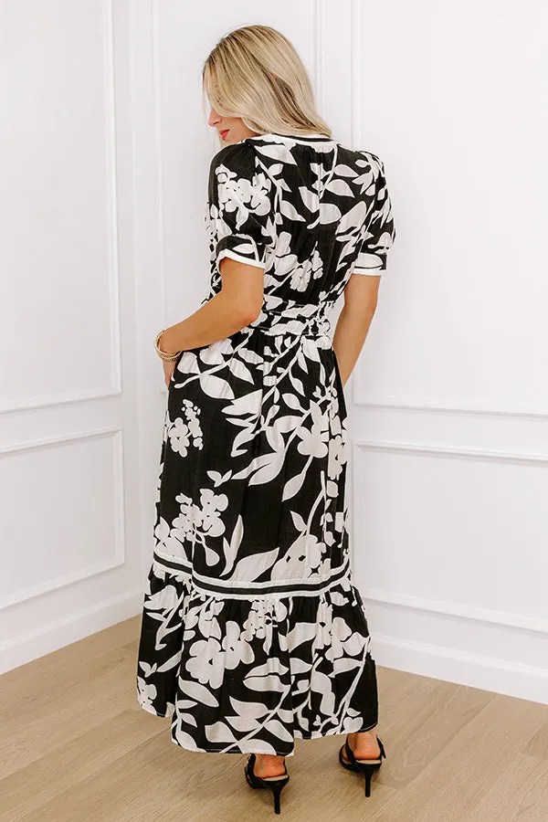 Whimsical Days Floral Midi Dress in Black sold by Impressions product image thumbnail 3