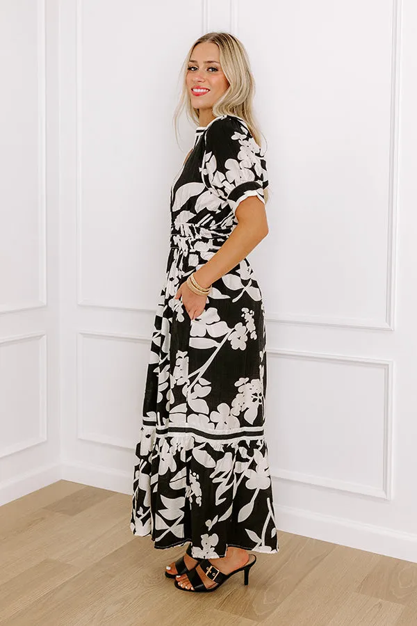 Whimsical Days Floral Midi Dress in Black sold by Impressions product image thumbnail 4