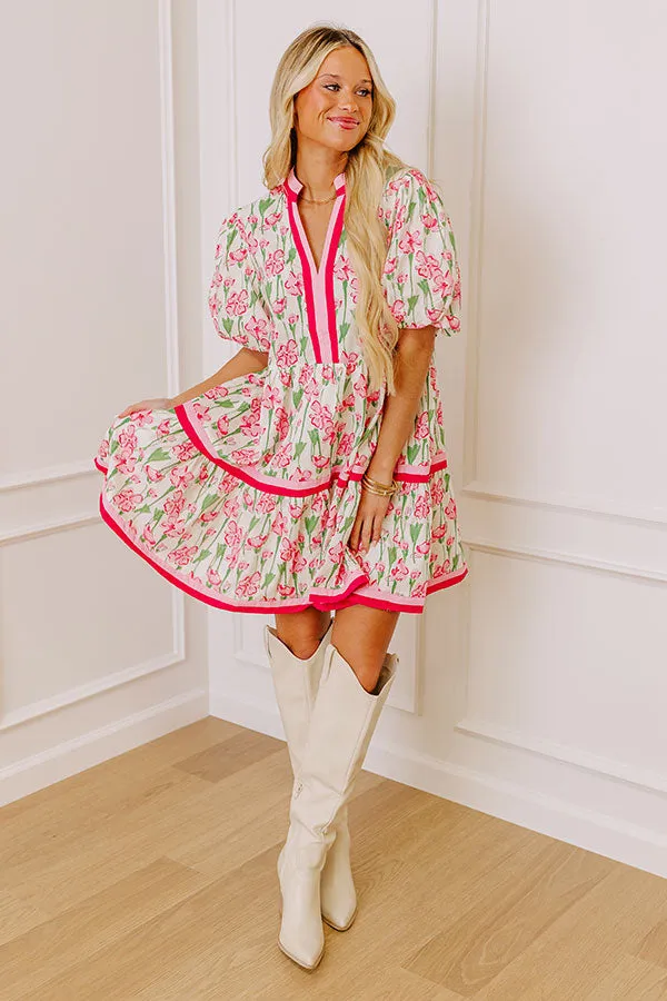 Fresh Horizon Floral Mini Dress in Pink sold by Impressions