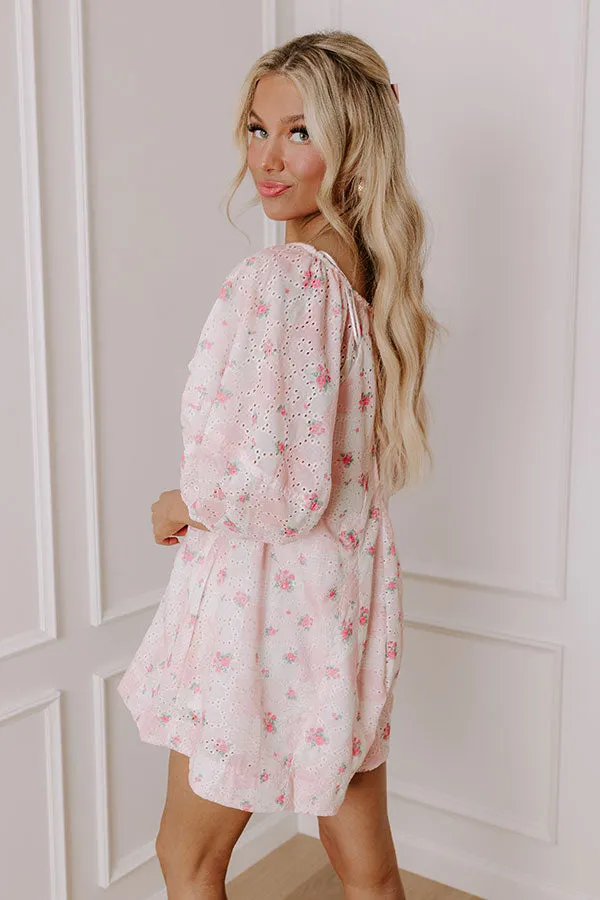 Sweetest Smile Eyelet Floral Romper in Pink sold by Impressions product image thumbnail 3