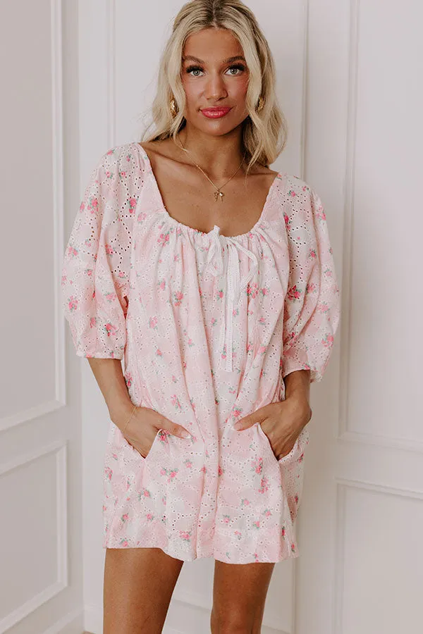 Sweetest Smile Eyelet Floral Romper in Pink sold by Impressions product image thumbnail 2