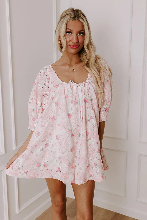 Sweetest Smile Eyelet Floral Romper in Pink sold by Impressions product image thumbnail 5
