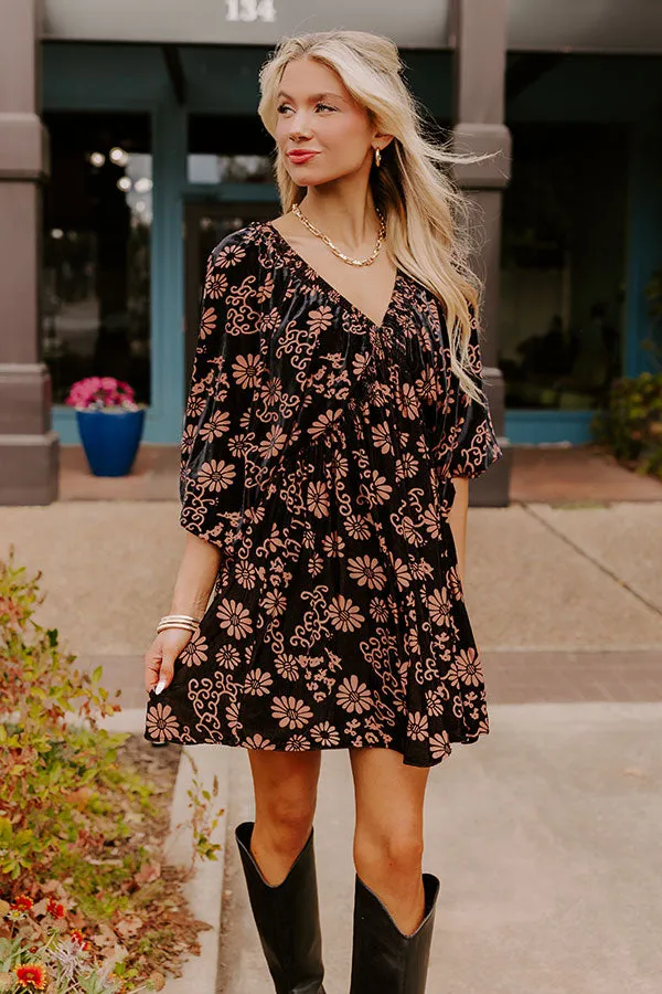 Paris Nights Floral Velvet Mini Dress sold by Impressions product image thumbnail 4