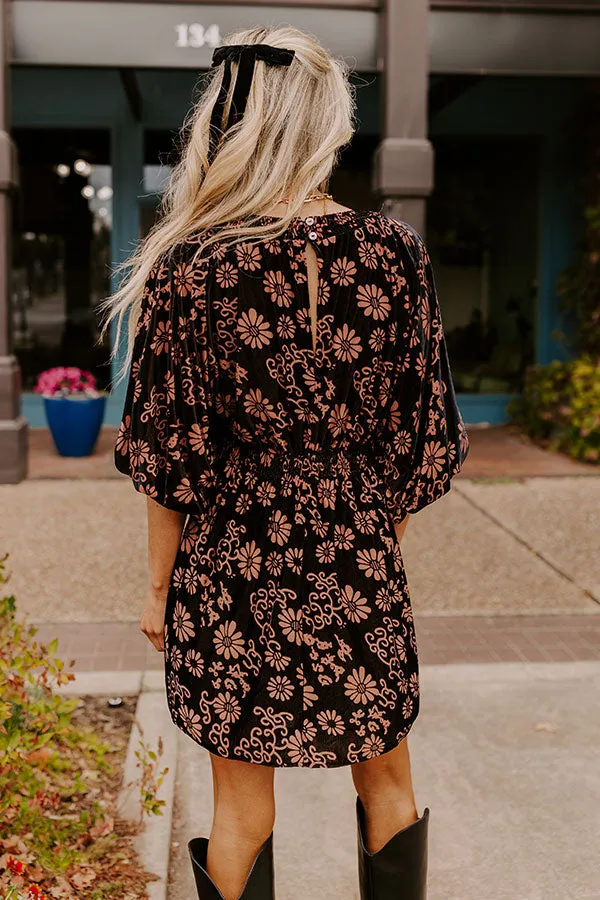 Paris Nights Floral Velvet Mini Dress sold by Impressions product image thumbnail 3