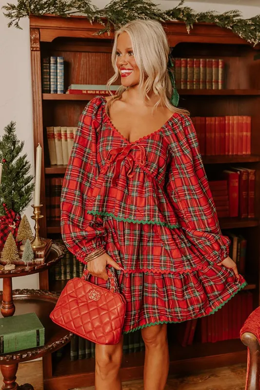 Polished Plaid Tiered Mini Dress sold by Impressions