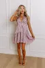 Convo Over Cocktails Tiered Mini Dress in Vineyard Grape sold by Impressions