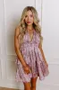Convo Over Cocktails Tiered Mini Dress in Vineyard Grape sold by Impressions