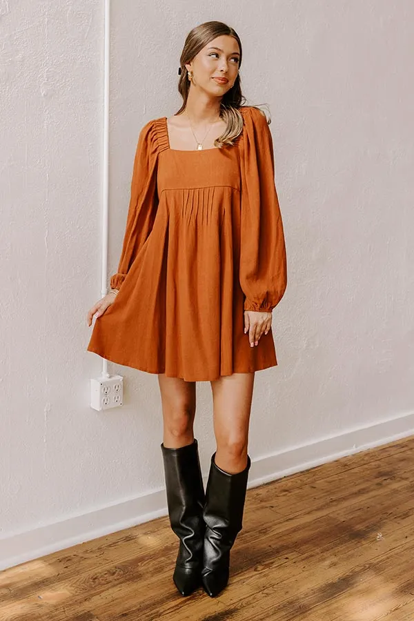 Headed Down Memory Lane Linen-Blend Mini Dress sold by Impressions product image thumbnail 5