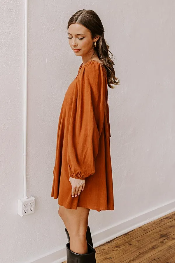 Headed Down Memory Lane Linen-Blend Mini Dress sold by Impressions product image thumbnail 3