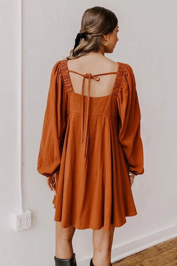 Headed Down Memory Lane Linen-Blend Mini Dress sold by Impressions product image thumbnail 4