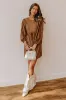 Vermont Stroll Stripe Mini Dress in Mocha sold by Impressions