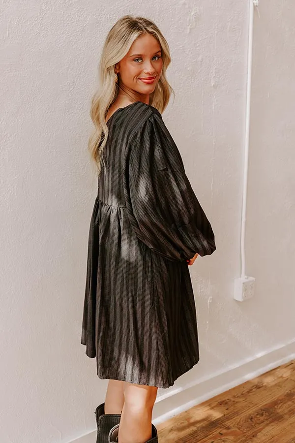 Vermont Stroll Stripe Mini Dress in Black sold by Impressions product image thumbnail 4