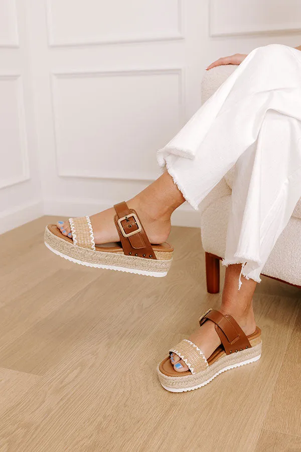 The Tessa Faux Leather Sandal in Brown sold by Impressions