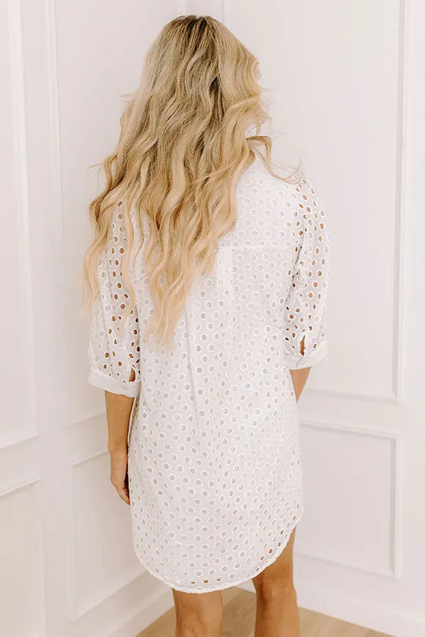 Feeling Posh Eyelet Mini Dress in White sold by Impressions product image thumbnail 5