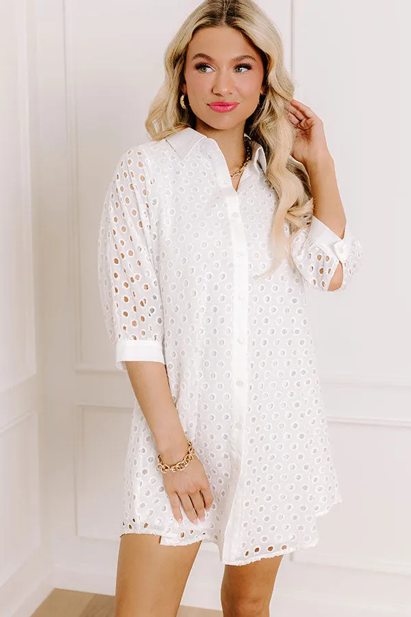 Feeling Posh Eyelet Mini Dress in White sold by Impressions product image thumbnail 3