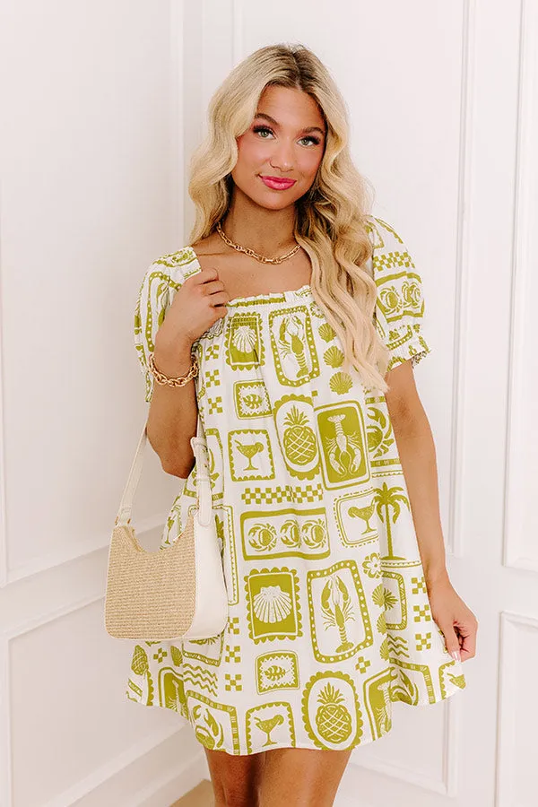On Tropic Time Mini Dress in Lime Punch sold by Impressions product image thumbnail 4