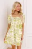 On Tropic Time Mini Dress in Lime Punch sold by Impressions