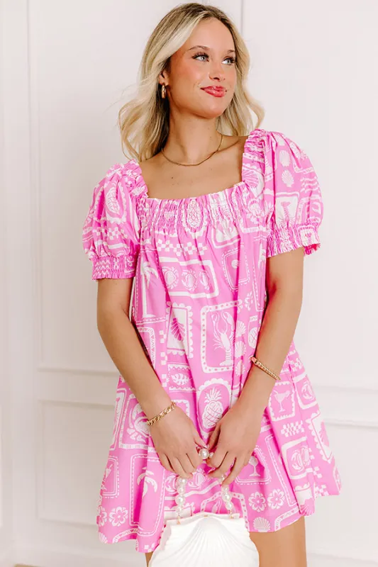 On Tropic Time Mini Dress in Pink sold by Impressions