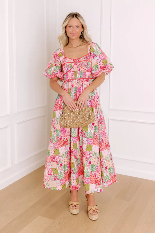 Chateau Lovely Floral Smocked Midi Dress sold by Impressions
