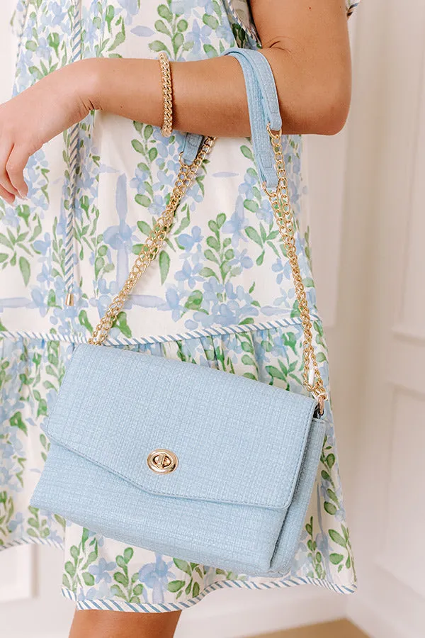 The Grace Faux Leather Crossbody in Sky Blue sold by Impressions