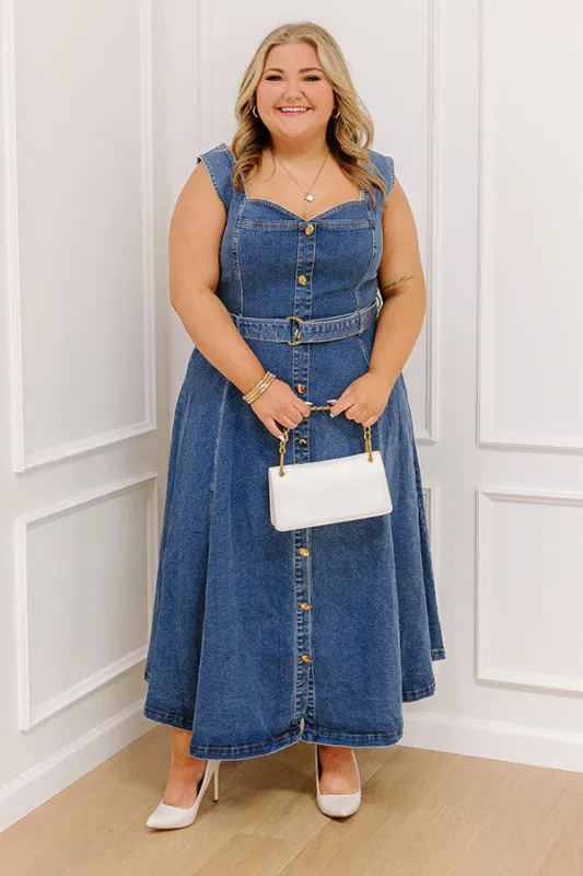 Downtown Stroll Denim Maxi Dress Curves sold by Impressions