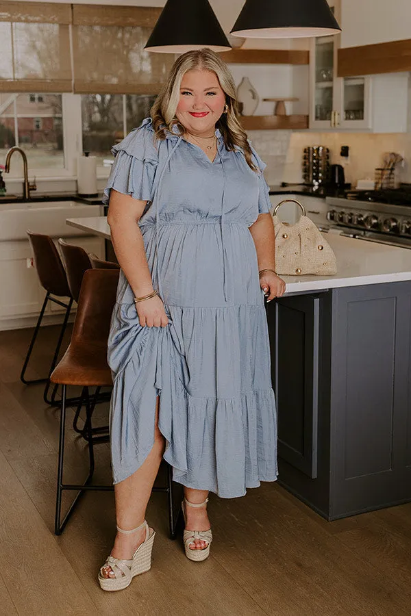 Dance The Night Away Ruffle Midi Dress Curves sold by Impressions