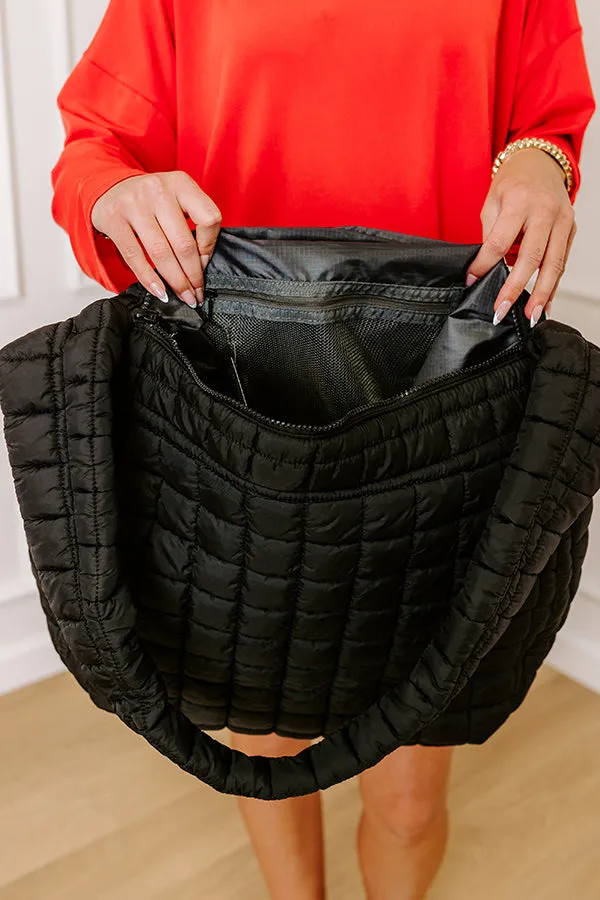 The Leda Quilted Puffer Tote in Black sold by Impressions product image thumbnail 4