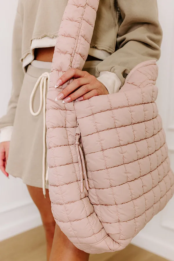 The Leda Quilted Puffer Tote in Light Pink sold by Impressions product image thumbnail 5