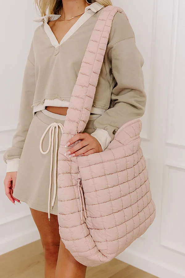 The Leda Quilted Puffer Tote in Light Pink sold by Impressions product image thumbnail 2