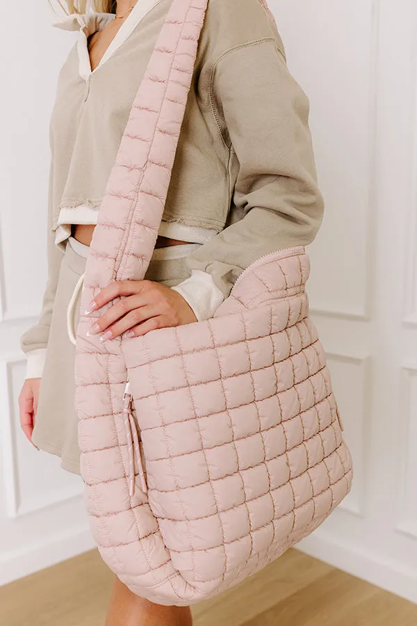The Leda Quilted Puffer Tote in Light Pink sold by Impressions product image thumbnail 4