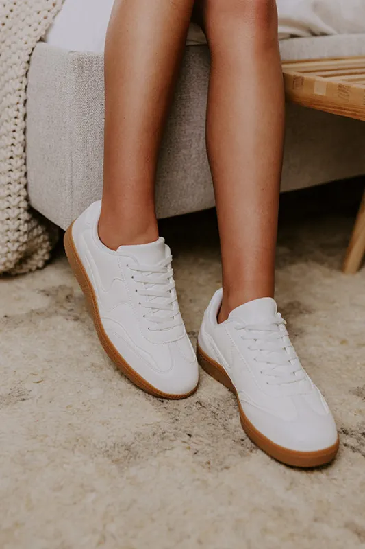 The Miley Faux Leather Sneaker in White sold by Impressions