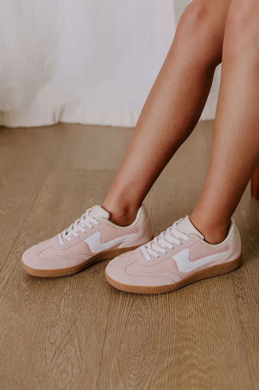 The Miley Faux Leather Sneaker in Blush sold by Impressions