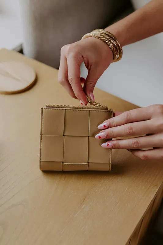 The Riley Woven Wallet in Iced Latte sold by Impressions