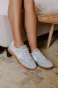 The Miley Faux Leather Sneaker in Sky Blue sold by Impressions