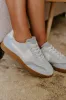 The Miley Faux Leather Sneaker in Sky Blue sold by Impressions