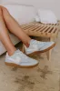 The Miley Faux Leather Sneaker in Sky Blue sold by Impressions
