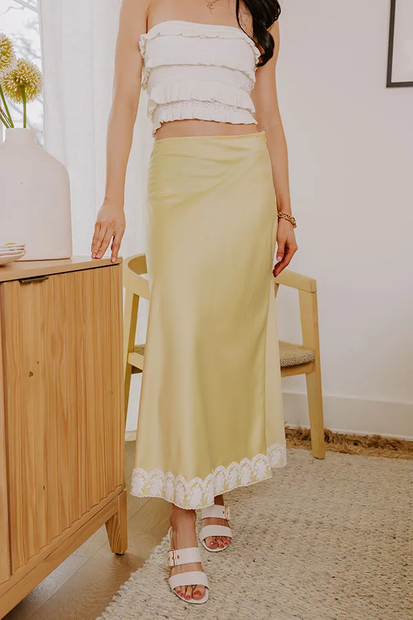 The Anna High Waist Satin Midi Skirt sold by Impressions product image thumbnail 2