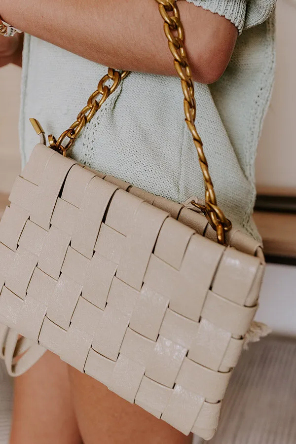 Mimie Vegan Leather Woven Crossbody Bag in Beige sold by Impressions product image thumbnail 4