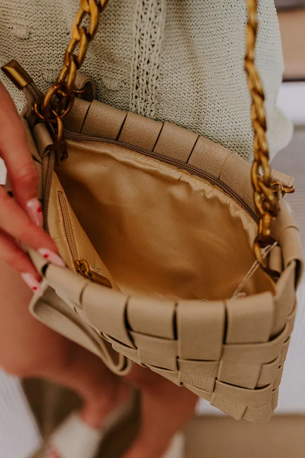 Mimie Vegan Leather Woven Crossbody Bag in Beige sold by Impressions product image thumbnail 5