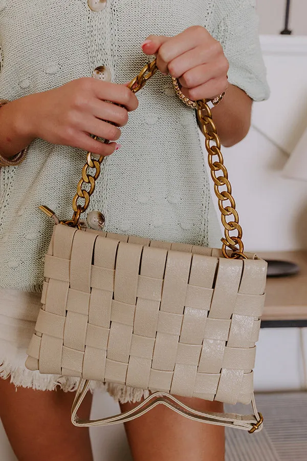 Mimie Vegan Leather Woven Crossbody Bag in Beige sold by Impressions product image thumbnail 3